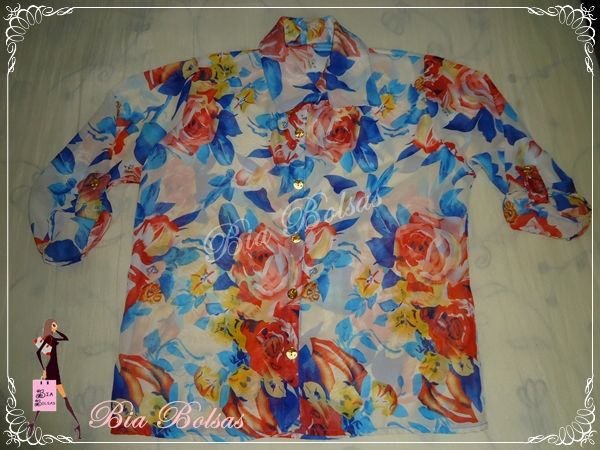 Blusa floral c/ manga